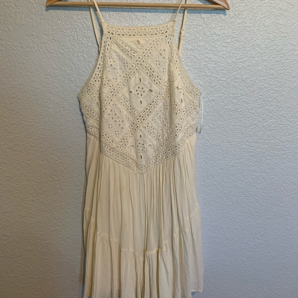 AEO off white eyelet dress